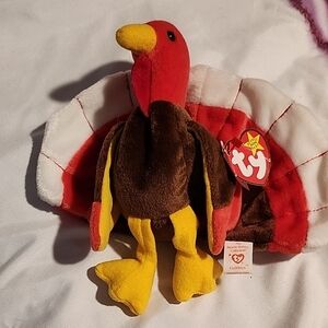 Ty Gobbles Turkey Plush - Red, Brown, Yellow